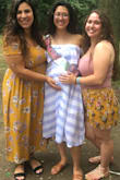 I bought this dress to wear for my gender reveal in July and absolutely loved it! It was perfect as the waistline was right below my breasts, so it fit perfectly with my baby bump! The material was light and didn't make me overheat as I was outside all day in it. You can unbutton a few of the bottom buttons to add more flow to the dress which I loved. The off-the-shoulder sleeves were super cute and very manageable as opposed to other instances where I have to fix them every five seconds. It's a great look to wear with sandals for a more casual look but can deff be dressed up with some heels! - Tira A.