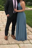 The fit of this dress was great. It was very long however and will need to be hemmed. I am 5'6, wore 5inch heels, and the dress was still too long for me. Besides that it was a beautiful style/color gown. Great for any occasion! - Victoria P.