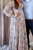 This dress was so beautiful for a cute southern wedding! The arms were a little snug, and be wary of the low cut bust, but nothing a little fashion tape couldn't fix. I'm tall, and this dress was still floor length for me. Would definitely recommend. - Emily G.