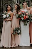 I've never felt more beautiful than when I was in this dress. We dubbed my leg "the fifth bridesmaid." I had to have the straps taken up just a bit because my torso is a little short but aside from that this dress fit perfectly and is true to size. Also extremely forgiving in the tummy area. - Anna G.