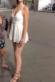 I wore this for my bachelorette party and got so many compliments! I normally would have ordered a medium but all that was left was a large so it was a little big on me especially in the chest area. I was also worried about it being too short for me since I'm so tall but it wasn't. The adjustable straps really made everything work perfectly. - Alexa C.