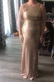 The front was beautiful but i guess my back and shoulders must be too broad because it made it look like i was too big for the dress from the back. The cowl just never sat right on my back and looked like it was being pulled too thin. - Ashlee R.