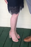 Cute shoe! Only complaint is there is a spot at back of show behind ankle that rubs raw. You will probably get a blister the first or second time wearing. - Christina M.