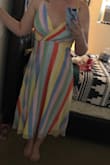 It fits perfectly. It's so colorful and flowy. I couldn't be happier with this dress. I can't wait to wear it to a bbq. - Ashley L.