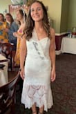 I wore this to my bridal shower and received compliments for days! It was a perfect fit and didn't ride up like I was worried it might. - Brittany C.