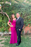 Beautiful color and fit. Very comfortable and great material. I ordered a Large because most of the reviews said the sleeves of the dress were fitted. The large fit comfortable on my arms. Length of dress is perfect. - CLAUDIA M.