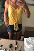 Great for a BBQ or vacation and walking around. Can be worn with denim or white. - Andrea T.