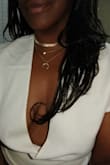 Love this little piece. It is actually two parts, the choker and the jewel/horn. The separation of the two prevents the necklace from tangling. The necklace rests in all the right groves. - Tresa S.