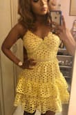 I had to have it as soon as I saw it! Got it in two colors as well. I think I like the color on the blush one better than the yellow though. XS fit okay but the shape of the dress made my bust area look a bit odd and my waist looked bigger on the side view because of the layers of fabric. Might be a little short for people taller than me. It's still really pretty though. :) - Priscilla R.