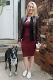This dress is cute, but any and all curves show through it. It would look better on someone tall and thin. - Candice F.