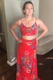 The top is a little snug but adjustable. The skirt has two ties so you can get the right fit. I can't wait to wear it once the weather gets warmer. - Lauren L.