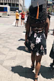 I bought this dress for my sister to wear on her graduation & it honestly fit her perfectly! She loved it. It's was really light and airy, and the open back was perfect for the sunny weather we had! The strings were kinda long so we just tucked them in the dress, no big deal. - Angelique H.