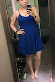 This dress is super cute and fits well. It is a little heavy for a summer dress though. - Kela B.