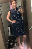 I loved the flowers on this dress. It was nice and light for summer but I didn't realize the neckline was so high and that's not for me. I loved the length and fit. - Kela B.