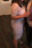 Got this dress for an outdoor wedding. The lavender is everything. I didn't have to wear a bra (36DD) with it. The top slip covered everything! The dress was a little looser than I liked. If you're a size 8/10 you could probably get away with a M for a tighter fit. I felt super comfortable and sexy in it. - Joana N.