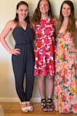 A good fit overall. A little tight when sitting down but easily adjustable with the tie halter. Material was thinner than expected. 

Love this jumpsuit. Easily dressed up or down depending on accessories. - Lauren S.
