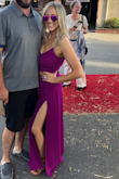 I always read all the reviews before I purchase something on Lulus. Therefore, it's only fair that I leave my review. This outfit was absolutely awesome. I wore it to an outside event at our local golf course. I can't even begin to tell you how many people asked me where I got it/told me how awesome it looked. I am going to order it in black as well to have on hand. My mom kept telling me how "classy" I looked. It showed just enough skin! I loved the high slit on the pants and it should just the right amount of skin (midriff.)
Super sexy and super classy! It's a MUST HAVE!!!! - Janae C.