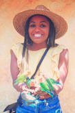 Very cute hat! The brim is wide and sturdy, not floppy. - Clarrisa B.