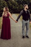 Such a gorgeous dress for engagement pictures! I got an XL after reading reviews, I'd you're big chested I would recommend sizing up because the waist has no give. It was very long, I had to get it altered but it turned out perfect! - Chelsea B.
