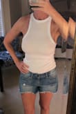 I think I will like this better when I'm in better shape. It's see thru though so I have pasties on. You might be able to see them thru the material. It's a flattering cut though. - Kelly F.