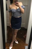 Love the style. Fits true to size. I love the zipper on the side (so you're not just dependent on the elastic in the smocked back. Can be worn on and off the shoulder. - Karen Z.