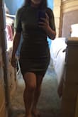 It looks great and super comfortable. It is a stretchy dress which I was afraid it might run bigger, but it fit really nice. Good for the price. - Ana L.