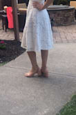 Love these shoes! Got them for my bridal shower and rehearsal dinner before my wedding. They were comfy and I was able to be on my feet for hours. Also got the black ones for my bachelorette! Love to have a light and dark color in these to keep them versatile for any occasion. I am
Normally a 9.5 so I went up to 10, and they were perfect! Thanks Lulus!!! - Julie O.