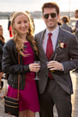 I wore this dress for a wedding and got so many compliments! The material feels like it's much more expensive that it is. It fit perfectly and I never had trouble with it falling down or anything. - Sarah B.