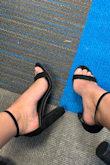 Great shoes!! I wear these shoes everywhere; work, happy hour, you name it. True to size, and they don't kill your feet, which is a plus. I have wide feet so I was nervous the strap across the toe would be uncomfortable, but it's not at all! Definitely would recommend. - Elena T.