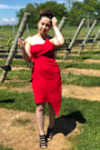I wore this dress to the vineyards for a wine tasting event and it was absolutely breathtaking! What a mix of classy + modern vibes. Love dresses that are bold red! - Jennifer S.
