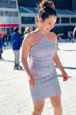 This is such an Elsa-inspired dress! The pastel color combination is delicate, beautiful, and very unique. I wore this dress skating on ice (the cold never bothered me anyway!), but it is perfect for any Spring/Summer outdoor occasion!! Best of all, the straps are adjustable so it is comfy and not too tight! :) - Jennifer S.