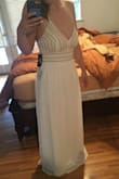 Perfect fit and so beautiful on. I'm using it for a photo shoot with my husband. I lost a bunch of weight after our wedding and want to have pictures of myself where I feel good. My wedding dress was beautiful but I was quite large and didn't feel my best. So happy with this purchase. - Jennifer H.