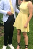 Wore to a school dance - looked really good & loved the material, it just ran a little big in the chest area. - Caitlin H.