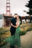 The dress is lightweight, breathable, and has great movement which is why I wore it for my engagement photos. I was worried about not being able to wear a bra (I have a bigger chest) due to the back of the dress, but I wore sticky petals and they worked just fine! - Mackenzie S.