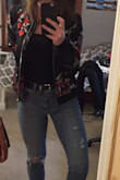 I use this for high waisted jeans and shorts but had to add another hole to it because it was too wide for my waist at first. - Felicia H.