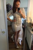 Wore this for a new years party. Topped it off with big gold earrings and sparkly gold shoes. Very "Ready for the New Year" vibe. 

This is a very short dress, so easy on the dancing. It rides up a little when you walk and the sequins catching on stuff. 

Still can't wait to wear it again. - Augusta H.