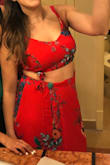 Loved wearing this 2 piece dress. The color is bold, fun & elegant. Skirt was slightly long for me with heels but made it work! Can't wait to wear it again! - Wendy T.