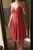 This dress was beautiful and had a very nice fabric however it wrinkled easily and I wish the straps adjusted separate from the lace up back. - Erin H.