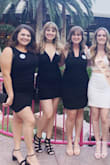 Loved this dress! Wore it for my best friends bachelorette and it was perfect for Vegas shenanigans! I wore it without a bra or sticky boobs and it felt plenty secure. It was also really nice because the skirt didn't ride up (even with all the walking). This is for sure a go-to little black dress! - Jessica S.