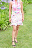 I love the dress. It fit me perfectly. You just need to iron it to be able to wear. I ordered S but I think I can go smaller. S is perfect when you eat though. I love it! - Suwannee D.