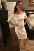 This dress fits perfectly! I love the fit and the material. It is well made and thick material. - Betsy K.