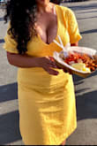 I received soo many complements on this dress. It does however show too much in the bust region for big chested ladies. I was able to cover my chest with my hair most of the time. I do love the color. - Malina M.