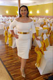 I bought this dress for my father's retirement party. I wasn't sure which size to order since I am currently in between sizes. I decided to order a large and a medium. They both fit but I decided to go with the medium. I do like a nice fitted dress, that is why I went with medium. The dress is well made. Fabric is thick and dress has a nice lining. I got compliments all night long. I will definitely be wearing this dress as much as I can. It's a classic look that you can't go wrong with. - Nina Y.