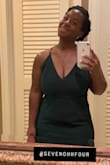 I wore this dress do an outdoor summer wedding! I felt absolutely beautiful. I was a little worried about the "girlies" because you can't wear a bra with this dress, but it fit perfectly!! - Brittany S.