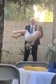 I wore this dress to get married in!  Perfect dress for a backyard wedding.  Fit perfect.  No weird bunching up.  I loved it, got so many compliments on it.  And my hubby said it was perfect. - Heather M.