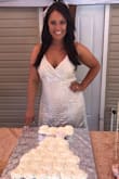 Wore this for my bridal shower and was absolutely perfect! I received so many compliments and love that it was different from your typical white lace. I ordered a medium and it was perfect everywhere, but a little loose on the chest area. Straps were adjustable, but did budge all day. - Amanda L.