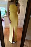 I really wanted to love this dress! I needed it for a formal wedding and this dress left me underwhelmed. It was the perfect length, it fit nicely because of the tie in the back, but it felt very average on. Material was thin and wasn't very forgiving. Would probably be a good go-to dress in black though. - Theresa J.