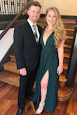 I ordered this for a wedding and it was perfect. I am pear-shaped so the high waist band and flowy bottom were a good fit. The slit is so cute and not too high. I was very comfortable (never any adjusting and fun to dance in) throughout the whole evening and got so many compliments! - Eva C.