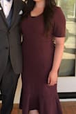 This dress fit well and I loved the color! It is pretty form fitting and twisted around a lot during the day, but it was a great choice and I am happy with my purchase. - Mariah L.
