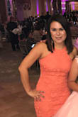 True size, fits like a glove, the material is really nice and the color is nice too.. I wore the dress for a XV and really love it.. - Claudia B.